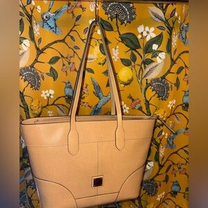 New Dooney and Bourke Camel Saffiano Leather Tote